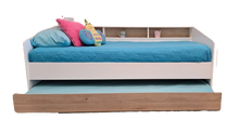 Cargar imagen en el visor de la galería, Cama SLEEP 90x200cms. + cama auxiliar blanco/oak.
