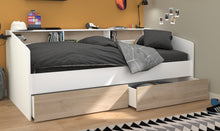 Cargar imagen en el visor de la galería, Cama SLEEP 90x200cms. + cajones blanco/oak.