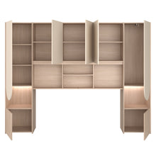 Cargar imagen en el visor de la galería, Cama BRIDGE queen oak + cajones + Armario/cabecero.