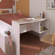 Cargar imagen en el visor de la galería, Cama CLEO 90x200cms. + escritorio + 4 puertas blanco/oak