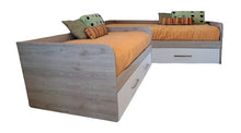 Cargar imagen en el visor de la galería, Camas NIDO twin en L + aux. + 1 cajón. Bajo Pedido
