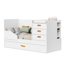 Cargar imagen en el visor de la galería, Cuna LUNA convertible + cambiador + auxiliar.