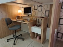 Cargar imagen en el visor de la galería, Higsleeper MAX 1 cama twin + escritorio PALOMA ceniza/blanco.