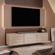 Cargar imagen en el visor de la galería, Coming SOON!! Modulo TV STORIA 2 puertas + 2 cajones 180X40X40cm. oak