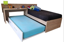 Cargar imagen en el visor de la galería, Cama ECO twin + cama auxiliar + escritorio oak/blanco
