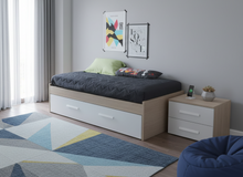 Cargar imagen en el visor de la galería, Cama ECO twin + cama auxiliar color rovere