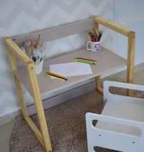 Cargar imagen en el visor de la galería, Escritorio evolutivo ZOE 80x50x75cms. blanco/madera natural