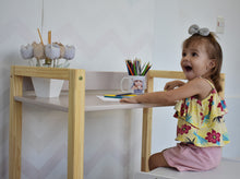 Cargar imagen en el visor de la galería, Escritorio evolutivo ZOE 80x50x75cms. blanco/madera natural