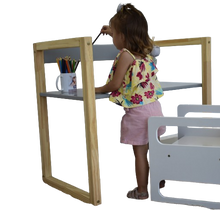 Cargar imagen en el visor de la galería, Escritorio evolutivo ZOE 80x50x75cms. blanco/madera natural