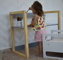 Cargar imagen en el visor de la galería, Escritorio evolutivo ZOE 80x50x75cms. blanco/madera natural