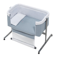 Cargar imagen en el visor de la galería, Mini Cuna colecho NEAR aluminio + texil azul