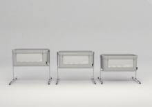 Cargar imagen en el visor de la galería, Mini Cuna colecho NEAR aluminio + texil azul