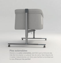 Cargar imagen en el visor de la galería, Mini Cuna colecho NEAR aluminio + texil azul