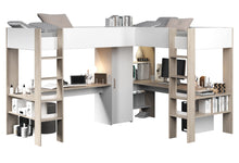 Cargar imagen en el visor de la galería, Coming SOON! Highsleeper ALEXANDRA en L 90x200cms. 2 camas + 2 escritorios

