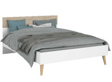 Cargar imagen en el visor de la galería, Cama AALBORG full oak/blanco.
