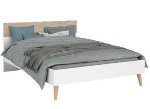 Cama AALBORG full oak/blanco.