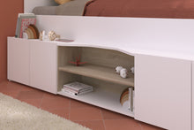 Cargar imagen en el visor de la galería, Cama CLEO 90x200cms. + escritorio + 4 puertas blanco/oak
