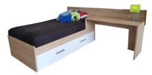 Cargar imagen en el visor de la galería, Cama ECO twin + cama auxiliar + escritorio oak/blanco
