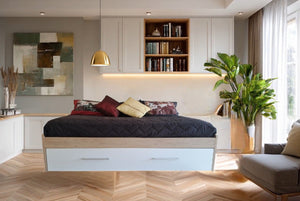 Cama ECO twin + cama auxiliar color rovere