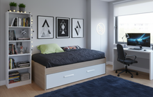 Cargar imagen en el visor de la galería, Cama ECO twin + cama auxiliar color rovere
