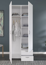 Cargar imagen en el visor de la galería, Coming SOON! Armario DAILY 2 puertas + 2 caj. 80x50x185cms. blanco
