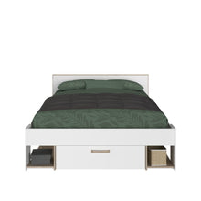 Cargar imagen en el visor de la galería, Cama DREAM full + 3 cajones oak/blanco
