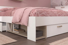 Cargar imagen en el visor de la galería, Cama DREAM full + 3 cajones oak/blanco.
