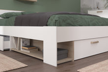 Cargar imagen en el visor de la galería, Cama DREAM full + 3 cajones oak/blanco
