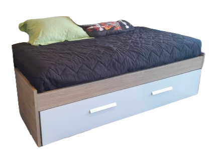 Cama ECO twin + cama auxiliar color rovere