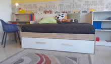 Cargar imagen en el visor de la galería, Cama ECO twin + cama auxiliar color rovere
