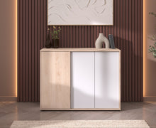 Cargar imagen en el visor de la galería, Coming SOON!! Bufet aparador EWEN 110x40x83cm. oak/blanco
