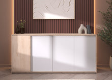 Cargar imagen en el visor de la galería, Coming SOON!! Bufet aparador EWEN 184x40x83cm. oak/blanco
