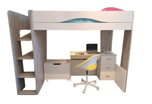 Higsleeper MAX 1 cama twin + escritorio + baul