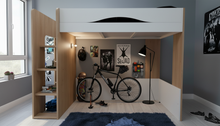 Cargar imagen en el visor de la galería, Highsleeper MAX 1 cama twin ceniza/blanco.
