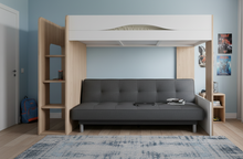 Cargar imagen en el visor de la galería, Highsleeper MAX 1 cama twin ceniza/blanco.
