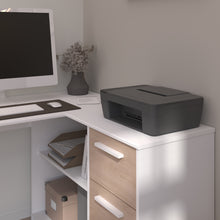 Cargar imagen en el visor de la galería, Escritorio INFINITY CORNER 121x111/55cms. oak/blanco
