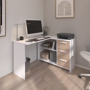 Escritorio INFINITY CORNER 121x111/55cms. oak/blanco