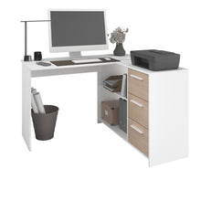 Cargar imagen en el visor de la galería, Escritorio INFINITY CORNER 121x111/55cms. oak/blanco
