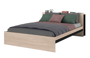 COMBO Cama LODGE full 2 caj. + escritorio INFINITY oak/negro