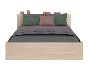 COMBO Cama LODGE full 2 caj. + escritorio INFINITY oak/negro