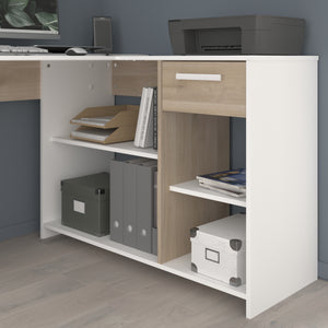 Escritorio MILO ESQUINERO 121x111/55cms. oak/blanco