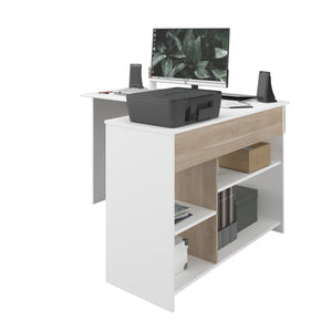 Escritorio MILO ESQUINERO 121x111/55cms. oak/blanco