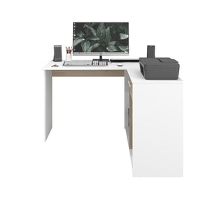 Escritorio MILO ESQUINERO 121x111/55cms. oak/blanco
