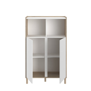 Librero MORPHOUS 84x40x135cms. oak/blanco