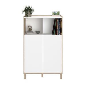 Librero MORPHOUS 84x40x135cms. oak/blanco