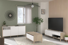 Cargar imagen en el visor de la galería, Coming SOON!! Modulo TV MORPHOS 2 puertas + 1 cajon 150X40X47cm. oak/blanco
