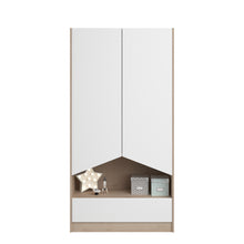 Cargar imagen en el visor de la galería, Coming SOON! Armario SHELTER 2 puertas 1 cajon 92x50x182cms. oak/blanco
