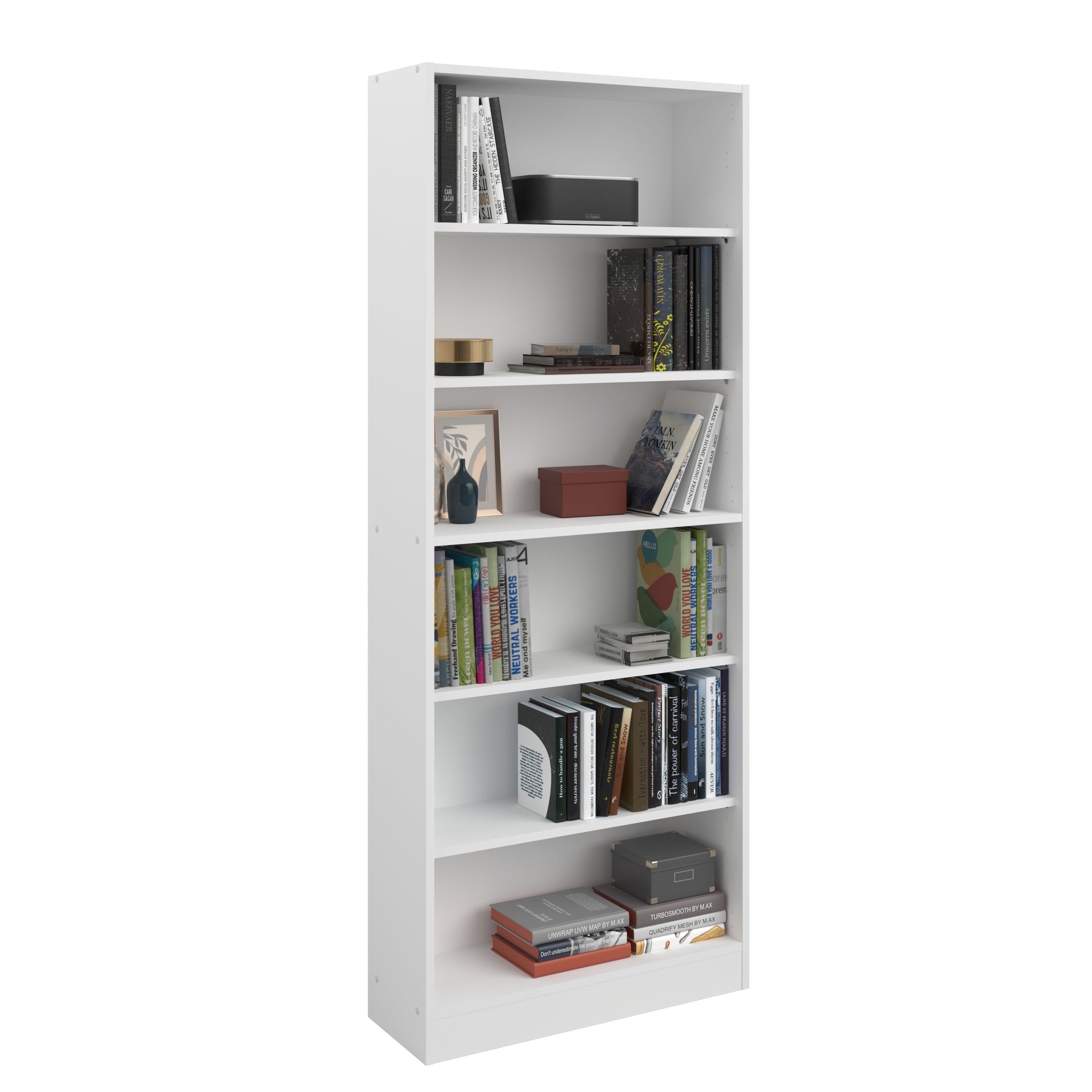 Librero SOPHIA 79x198cms. blanco entrepaños.