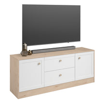 Cargar imagen en el visor de la galería, Coming SOON!! Modulo TV SOPHIA 2 puertas + 2 cajones 158X40X63cm. oak/blanco
