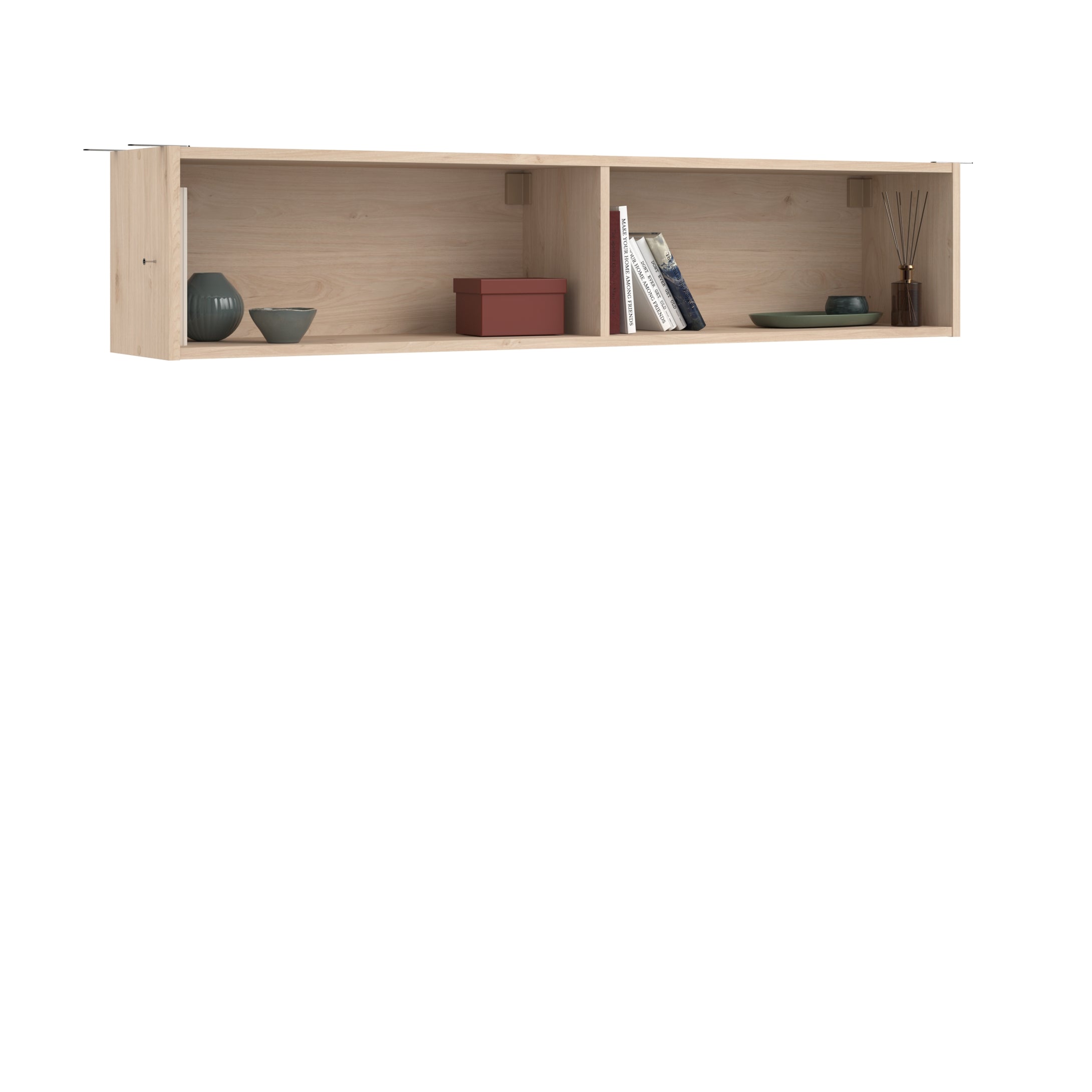 Repisa de pared SOPHIA 2 nichos 158x28x33cm. oak
